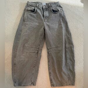 Free People Charcoal Wide Leg Jeans